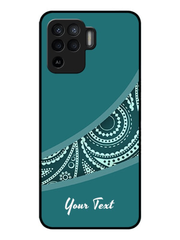 Custom Oppo F19 Pro Photo Printing on Glass Case - semi visible floral Design