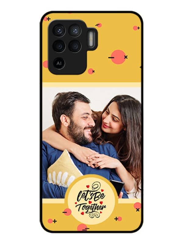 Custom Oppo F19 Pro Photo Printing on Glass Case - Lets be Together Design