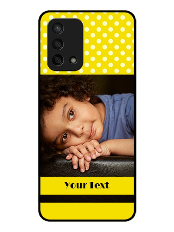 Custom Oppo F19 Custom Glass Phone Case - Bright Yellow Case Design