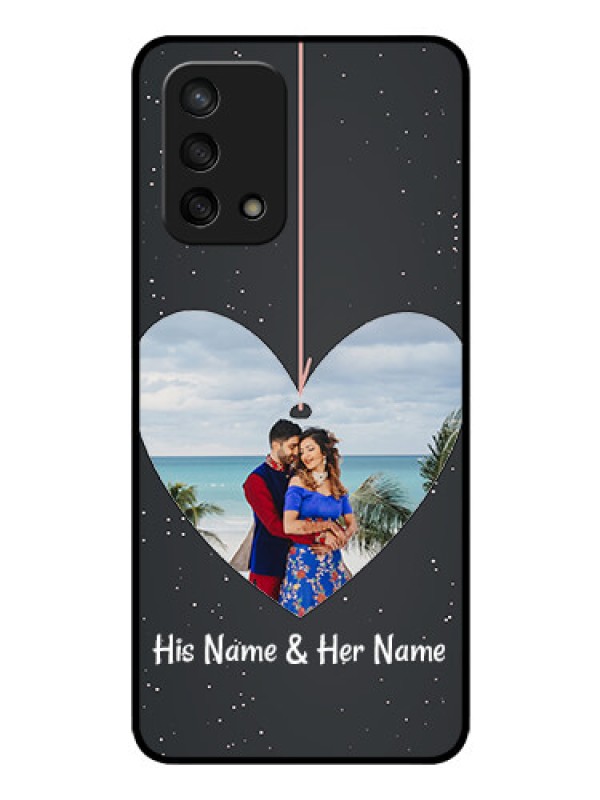 Custom Oppo F19 Custom Glass Phone Case - Hanging Heart Design