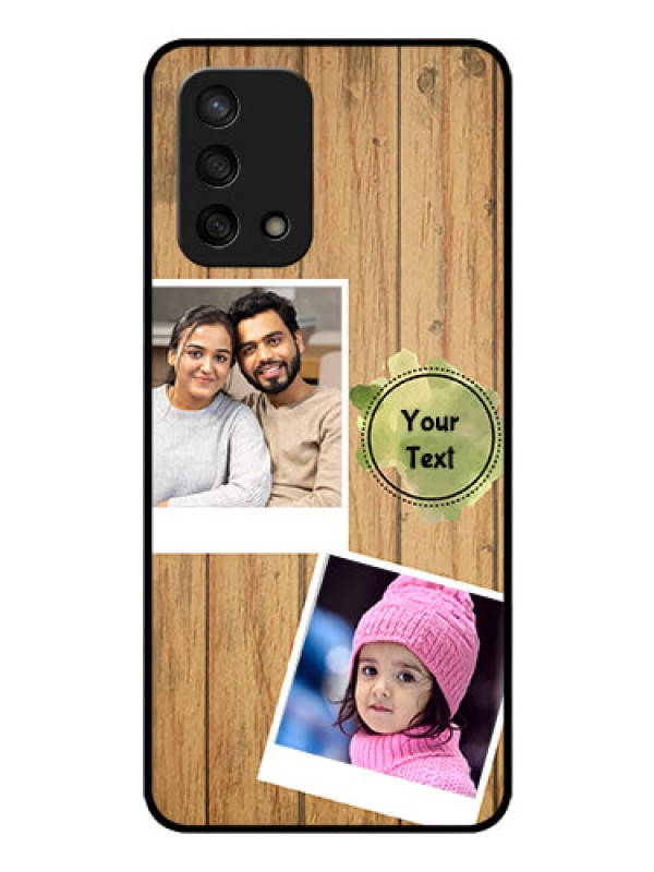 Custom Oppo F19 Custom Glass Phone Case - Wooden Texture Design