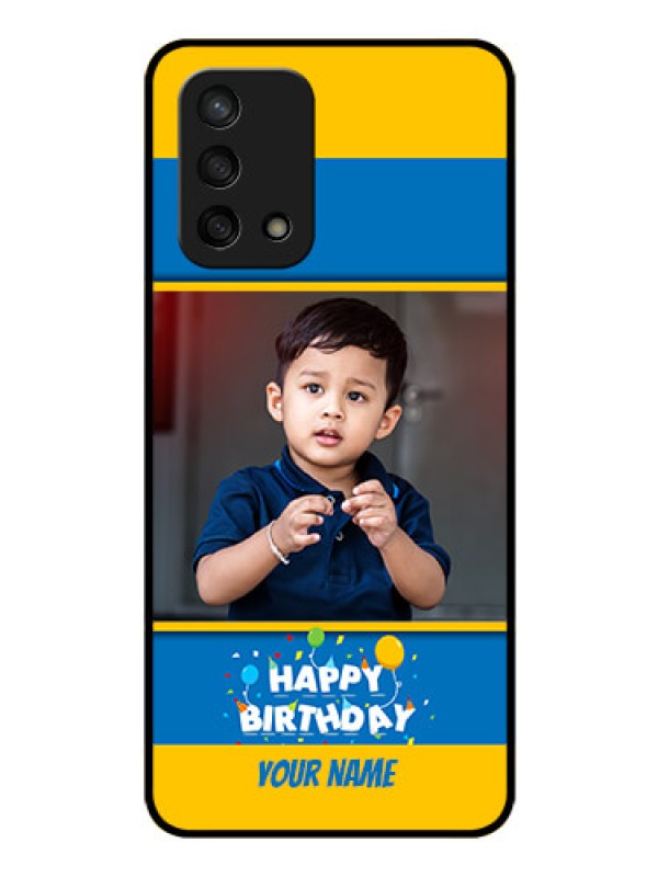 Custom Oppo F19 Custom Glass Mobile Case - Birthday Wishes Design