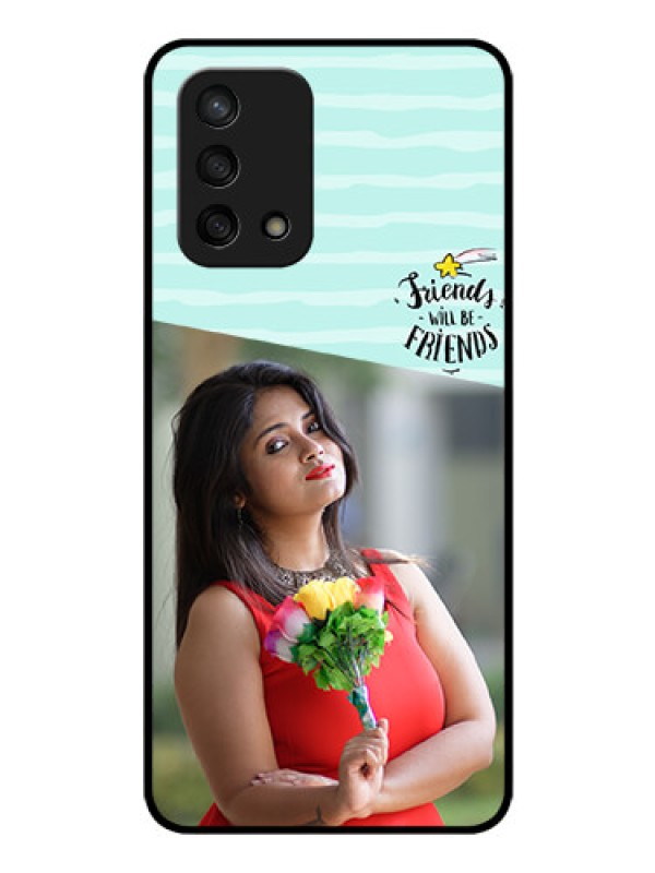 Custom Oppo F19 Custom Glass Phone Case - Friends Picture Icon Design