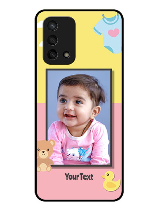 Custom Oppo F19 Photo Printing on Glass Case - Kids 2 Color Design