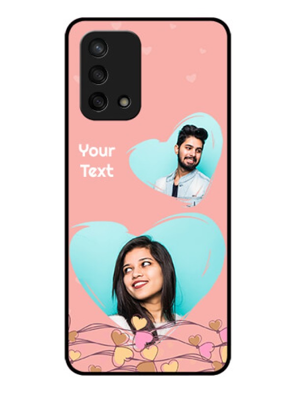 Custom Oppo F19 Custom Glass Mobile Case - Love Doodle Design