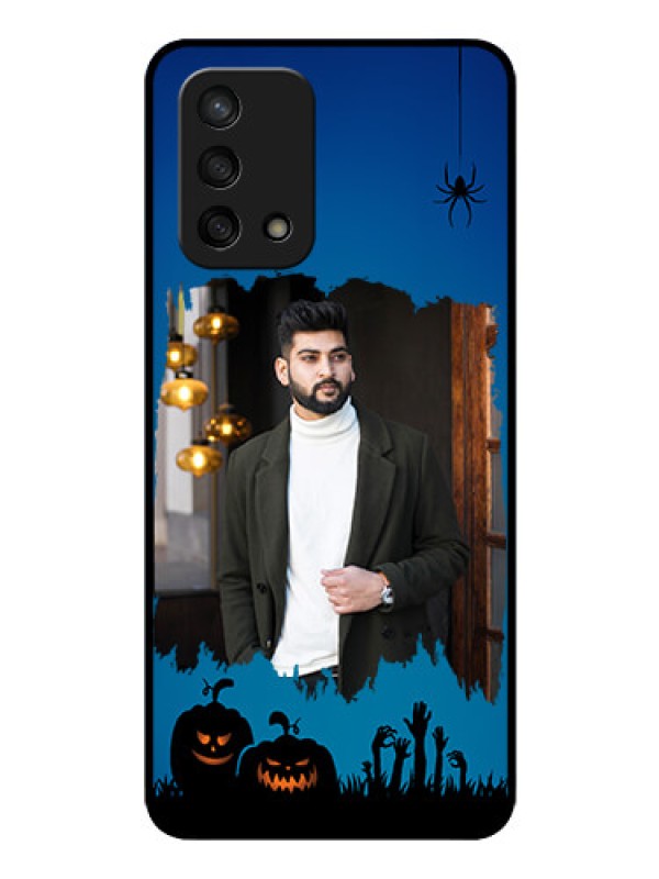 Custom Oppo F19 Photo Printing on Glass Case - with pro Halloween design 