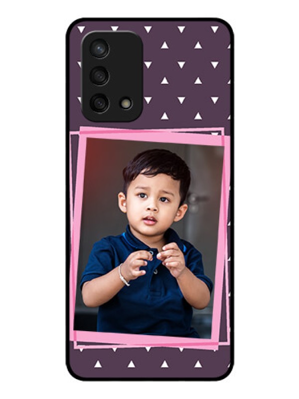 Custom Oppo F19 Custom Glass Mobile Case - Triangle Pattern Dotted Design