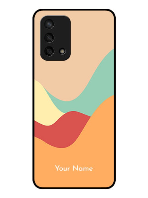 Custom Oppo F19 Personalized Glass Phone Case - Ocean Waves Multi-colour Design