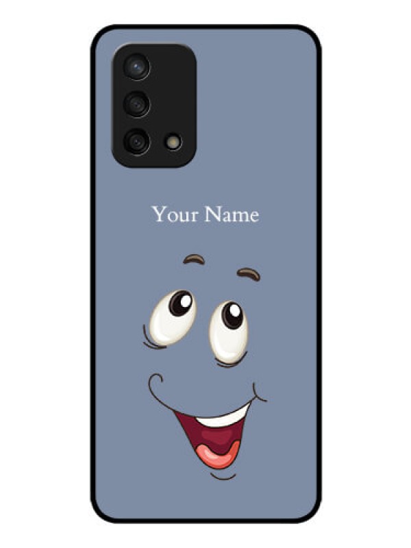Custom Oppo F19 Photo Printing on Glass Case - Laughing Cartoon Face Design