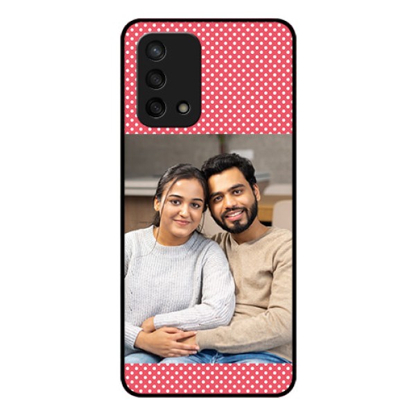 Oppo F19s Custom Glass Phone Case - White Dotted Design