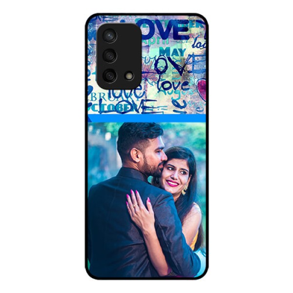 Oppo F19s Custom Glass Mobile Case - Colorful Love Design