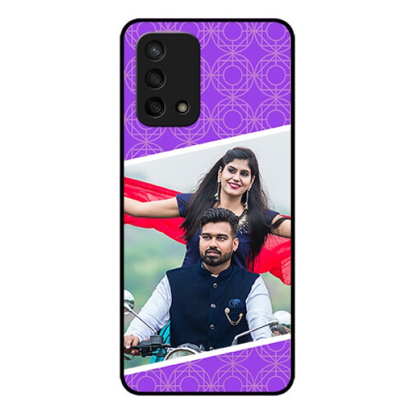 Oppo F19s Custom Glass Phone Case - Violet Pattern Design