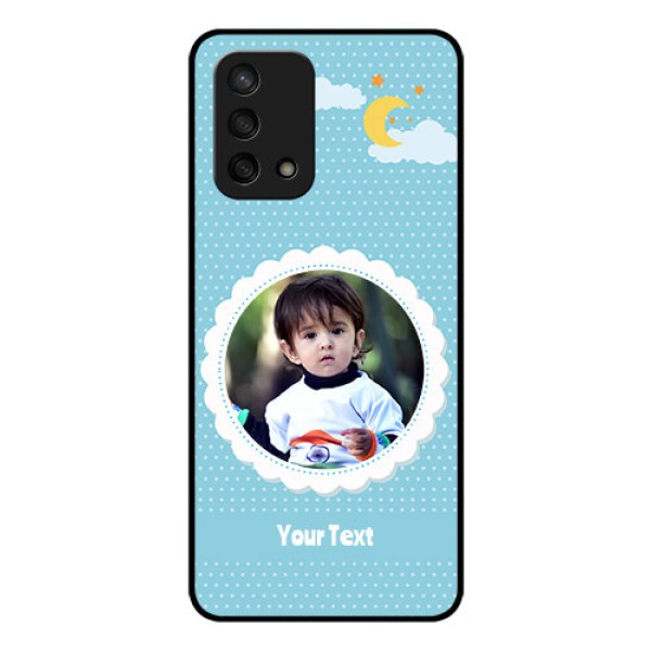Oppo F19s Personalised Glass Phone Case - Violet Pattern Design