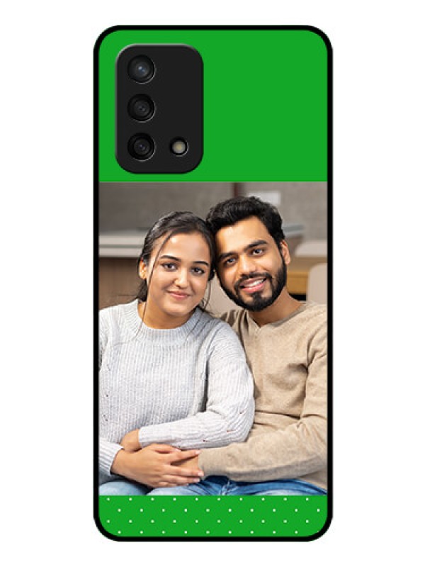 Custom Oppo F19s Personalized Glass Phone Case - Green Pattern Design