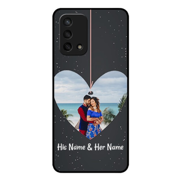 Oppo F19s Custom Glass Phone Case - Hanging Heart Design