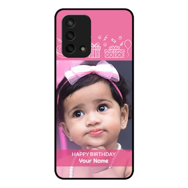 Oppo F19s Photo Printing on Glass Case - with Birthday Line Art Design Oppo F19s Photo Printing on Glass Case - with Birthday Line Art Design