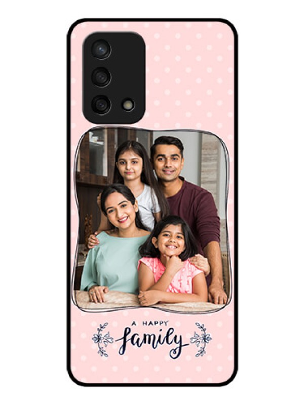 Custom Oppo F19s Custom Glass Phone Case - Family with Dots Design