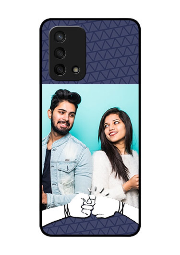 Oppo F19s Photo Printing on Glass Case - with Best Friends Design 