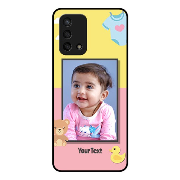 Oppo F19s Photo Printing on Glass Case - Kids 2 Color Design