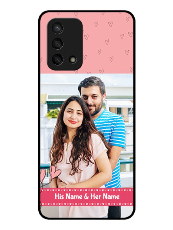 Custom Oppo F19s Personalized Glass Phone Case - Love Design Peach Color