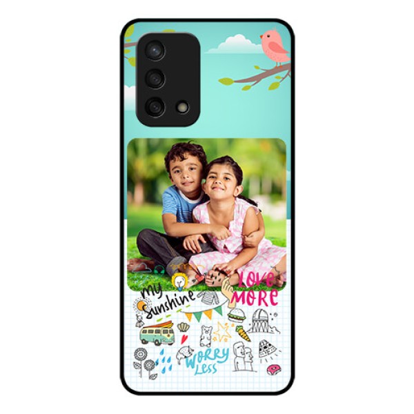 Oppo F19s Photo Printing on Glass Case - Doodle love Design