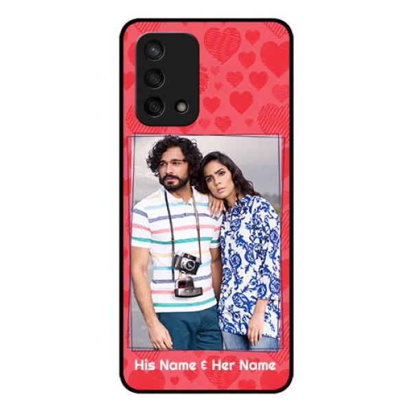 Oppo F19s Photo Printing on Glass Case - with Red Heart Symbols Design Oppo F19s Photo Printing on Glass Case - with Red Heart Symbols Design