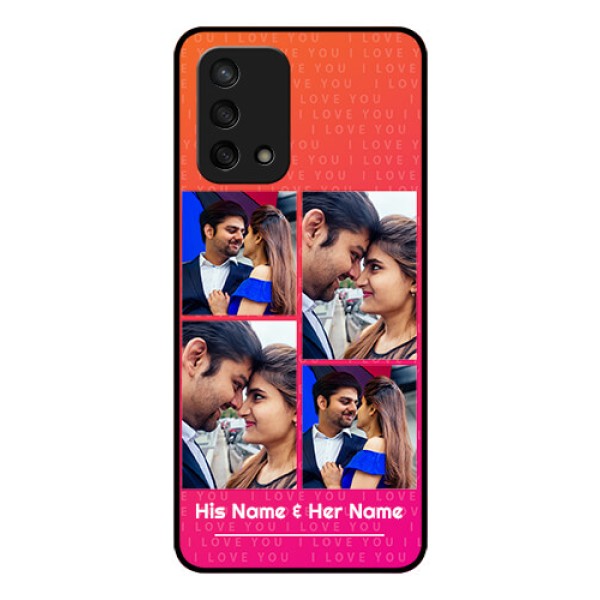 Oppo F19s Custom Glass Phone Case - I Love You Pink Design