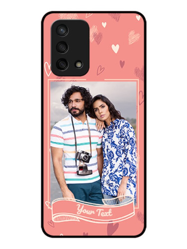 Custom Oppo F19s Custom Glass Phone Case - Love doodle art Design