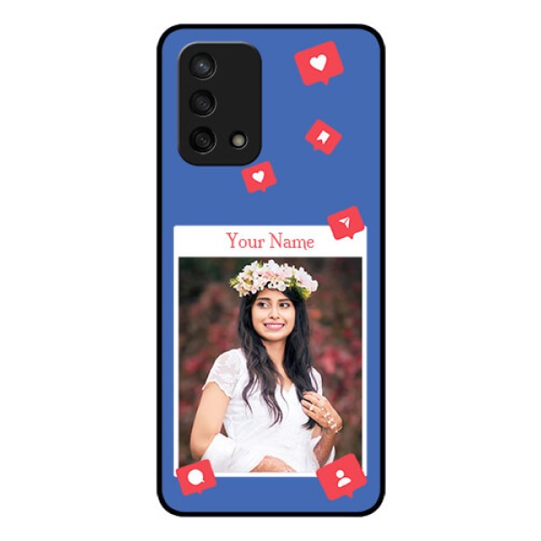 Oppo F19s Custom Glass Phone Case - Like Share And Comment Design Oppo F19s Custom Glass Phone Case - Like Share And Comment Design