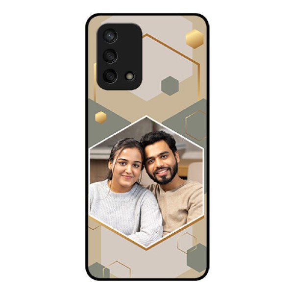 Oppo F19s Photo Printing on Glass Case - Stylish Hexagon Pattern Design Oppo F19s Photo Printing on Glass Case - Stylish Hexagon Pattern Design