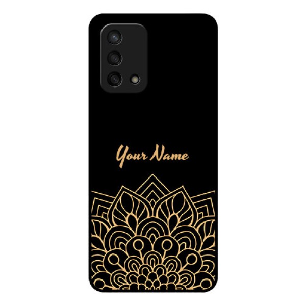 Oppo F19s Custom Glass Phone Case - Golden mandala Design
