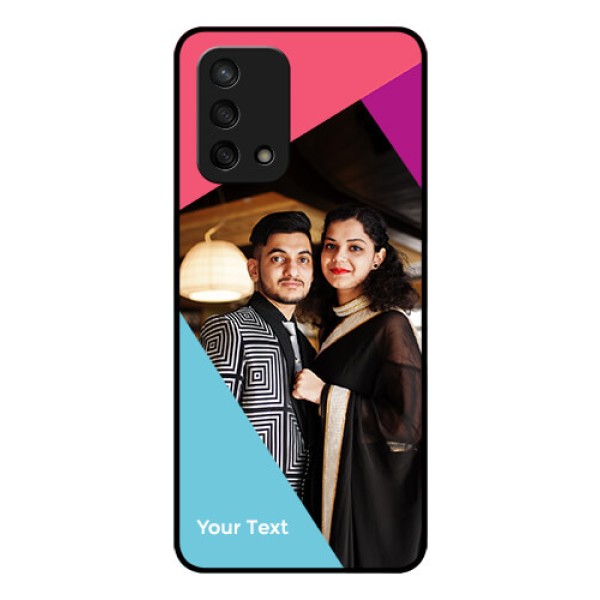 Oppo F19s Custom Glass Mobile Case - Stacked Triple colour Design
