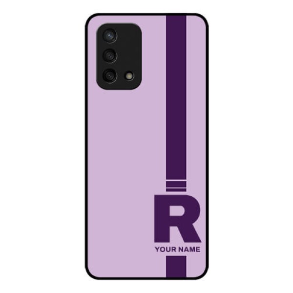 Oppo F19s Photo Printing on Glass Case - Simple dual tone stripe with name Design Oppo F19s Photo Printing on Glass Case - Simple dual tone stripe with name Design