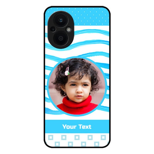 Oppo F21 Pro 5G Custom Glass Phone Case - Simple Blue Case Design