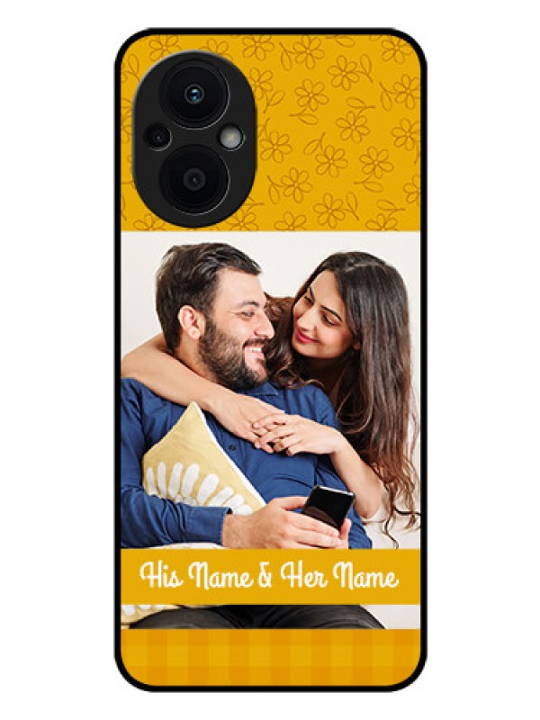 Custom Oppo F21 Pro 5G Custom Glass Mobile Case - Yellow Floral Design