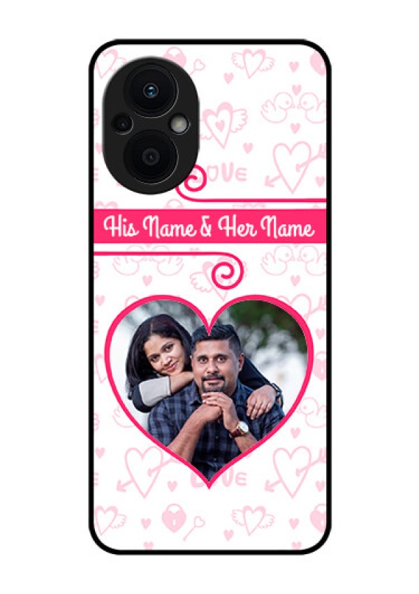 Oppo F21 Pro 5G Personalized Glass Phone Case - Heart Shape Love Design