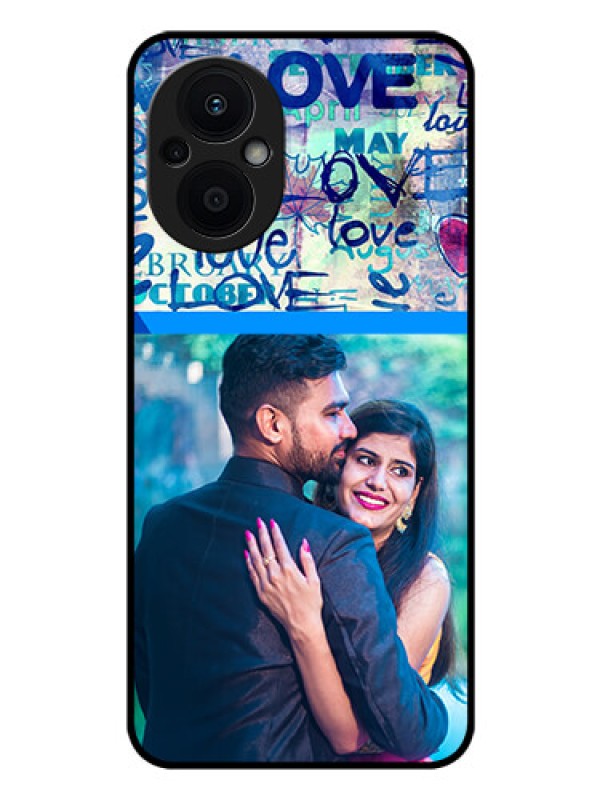 Custom Oppo F21 Pro 5G Custom Glass Mobile Case - Colorful Love Design
