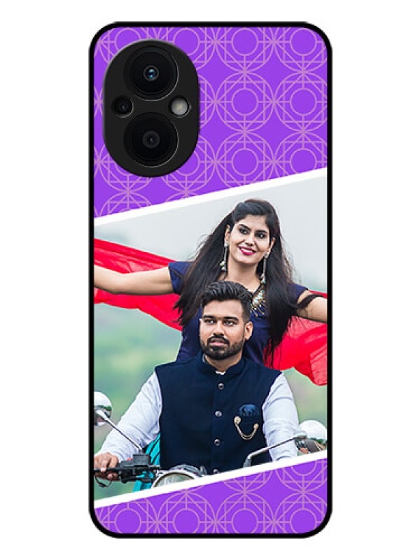 Custom Oppo F21 Pro 5G Custom Glass Phone Case - Violet Pattern Design