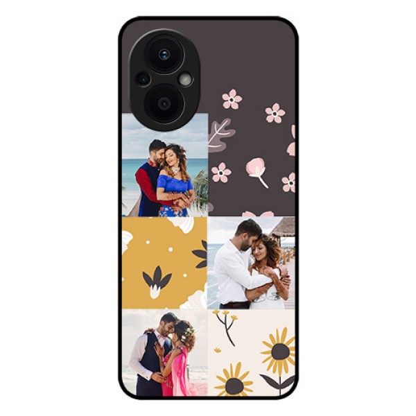 Oppo F21 Pro 5G Photo Printing on Glass Case - 3 Images with Floral Design Oppo F21 Pro 5G Photo Printing on Glass Case - 3 Images with Floral Design