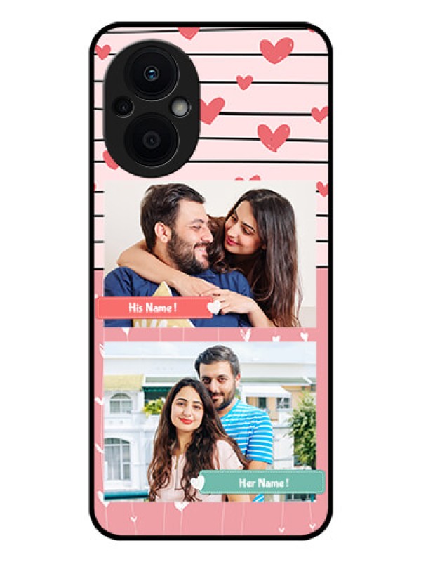 Custom Oppo F21 Pro 5G Custom Glass Mobile Case - Photo with Heart Design