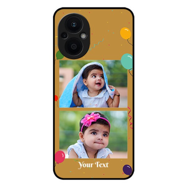 Oppo F21 Pro 5G Personalized Glass Phone Case - Image Holder with Birthday Celebrations Design Oppo F21 Pro 5G Personalized Glass Phone Case - Image Holder with Birthday Celebrations Design