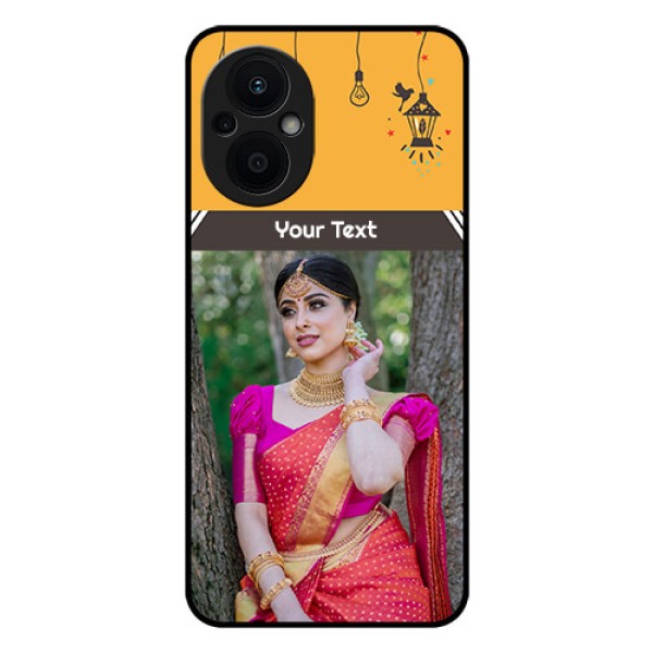 Oppo F21 Pro 5G Custom Glass Mobile Case - with Family Picture and Icons Oppo F21 Pro 5G Custom Glass Mobile Case - with Family Picture and Icons
