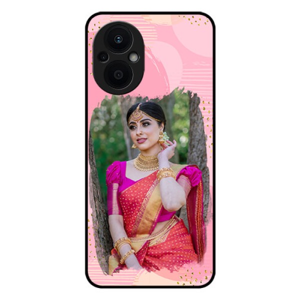 Oppo F21 Pro 5G Personalized Glass Phone Case - Gold Glitter Splash Design
