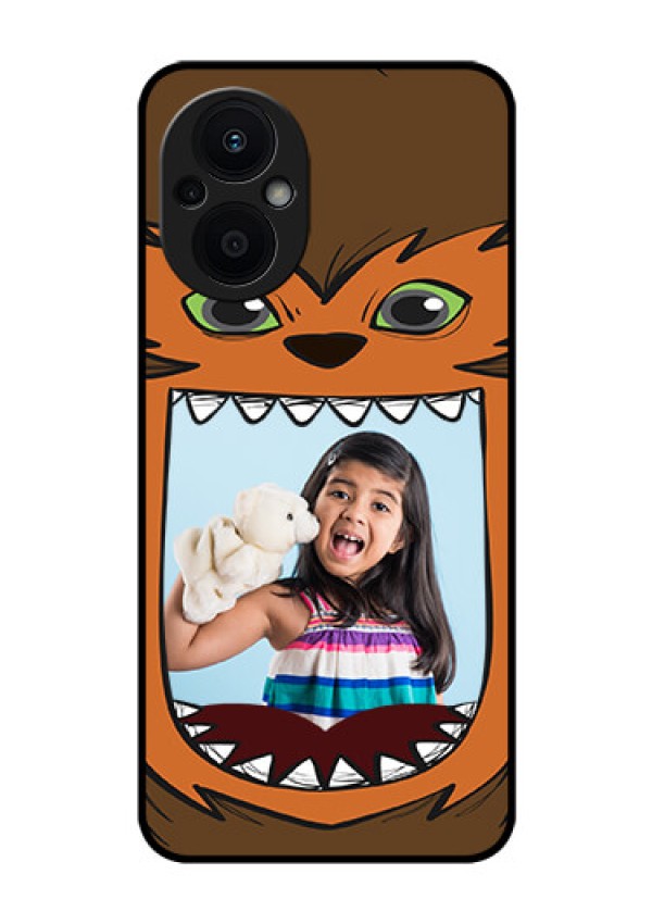 Oppo F21 Pro 5G Photo Printing on Glass Case - Owl Monster Back Case Design