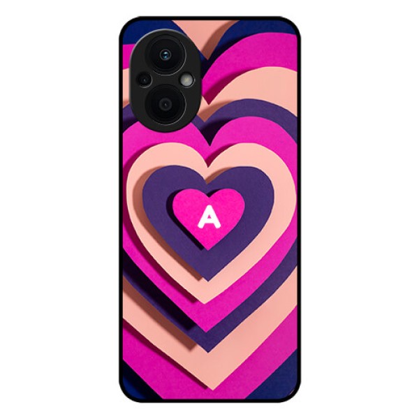 Oppo F21 Pro 5G Custom Glass Mobile Case - Cute Heart Pattern Design