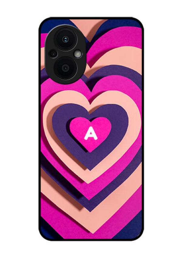 Oppo F21 Pro 5G Custom Glass Mobile Case - Cute Heart Pattern Design