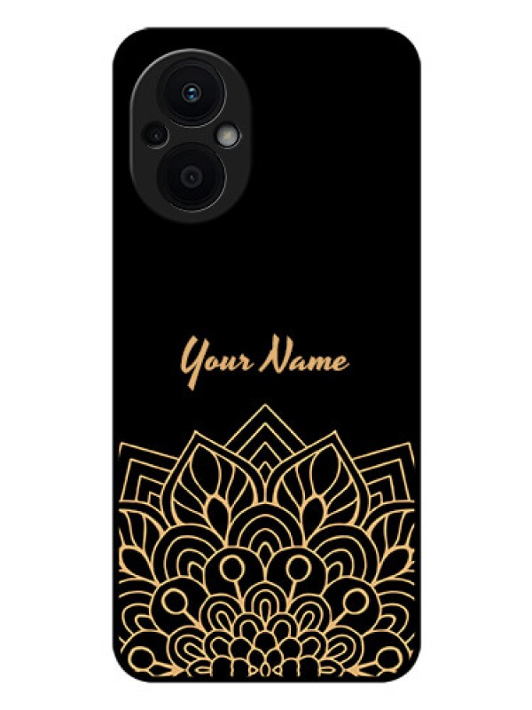 Custom Oppo F21 Pro 5G Custom Glass Phone Case - Golden mandala Design