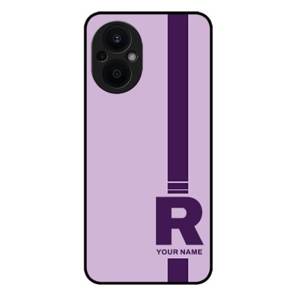 Oppo F21 Pro 5G Photo Printing on Glass Case - Simple dual tone stripe with name Design Oppo F21 Pro 5G Photo Printing on Glass Case - Simple dual tone stripe with name Design