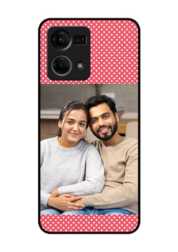 Oppo F21 Pro Custom Glass Phone Case - White Dotted Design