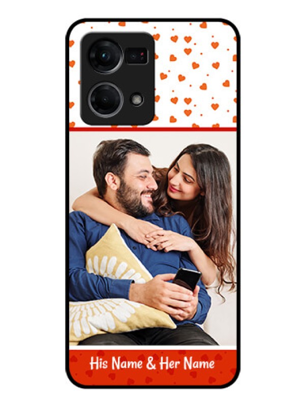 Custom Oppo F21 Pro Custom Glass Phone Case - Orange Love Symbol Design